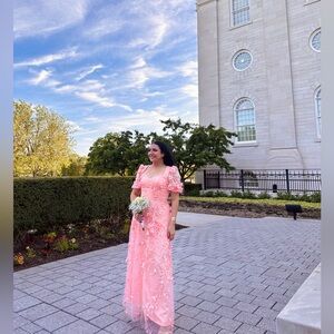 AW bridal Elegant 3D Floral Gown bridesmaid dress